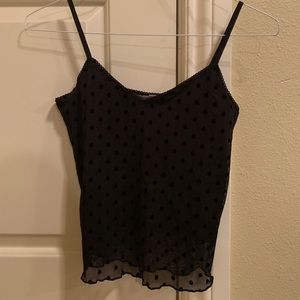 Black mesh tank top